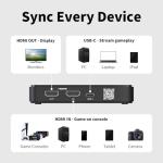 AVerMedia Capture Card for Streaming, 4K60 HDR Passthrough​, 1080p60 Video Recording, Ultra-Low Latency Game Streaming for Switch 2, Xbox, PS5, PC on Twitch, OBS, Win11, Mac - StreamLine MINI+ GC311G2