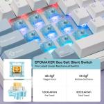 EPOMAKER TH99 PRO 96% Mechanical Keyboard with Screen & Knob, 10000mAh, 2.4Ghz/BT,Hot Swap,Custom Driver,RGB Backlit,PBT Keycap,Gasket,Wireless Gaming Keyboard for PC/Mac (White, Sea Salt Silent)