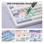 EPOMAKER TH99 PRO 96% Mechanical Keyboard with Screen & Knob, 10000mAh, 2.4Ghz/BT,Hot Swap,Custom Driver,RGB Backlit,PBT Keycap,Gasket,Wireless Gaming Keyboard for PC/Mac (White, Sea Salt Silent)