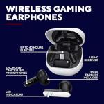 GXTrust 409 Oxxie Wireless Earbuds PS5 Switch PC Mobile, Bluetooth or USB-C Receiver, Gaming Earphones with 4 ENC Noise Cancelling Microphones, 40h Battery Life, Low Latency Stereo In Ear Buds, White
