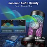 TONOR Gaming USB Microphone with Adjustable RGB Modes & Brightness, Condenser PC Mic with Boom Arm for Streaming Podcast Recording Studio Singing Youtube Compatiple with Computer/Laptop/Mac/PS4 TC310+