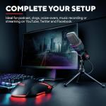 Trust Gaming GXT 212 Mico USB Microphone on Tripod for PC, PS4, PS5 and Laptop, Mic with 3.5 mm and USB Connection, 1.80 m Cable, for Streaming, Twitch and Youtube - Black