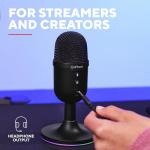 Trust Gaming GXT 236 Yami USB Condenser Streaming Microphone for Podcast, Twitch, Discord, ASMR, Youtube, Playstation 5, Gaming Mic with Cardioid Recording Pattern, Mute Button, RGB Light - Black