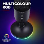 Trust Gaming GXT 236 Yami USB Condenser Streaming Microphone for Podcast, Twitch, Discord, ASMR, Youtube, Playstation 5, Gaming Mic with Cardioid Recording Pattern, Mute Button, RGB Light - Black