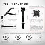 Invision Monitor Arm Desk Mount for 19-32 Inch Screens - VESA 75/100mm Desk Clamp Stand - Tool Free Height Adjustment with Tilt Swivel Rotate - Increased Load Capacity from 2-9kg MX200 Single Arm