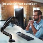 Invision Monitor Arm Desk Mount for 19-32 Inch Screens - VESA 75/100mm Desk Clamp Stand - Tool Free Height Adjustment with Tilt Swivel Rotate - Increased Load Capacity from 2-9kg MX200 Single Arm