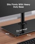 ErGear Dual Monitor Stand for 13"- 32" Screen, Freestanding Dual Monitor Arm Desk Mount with Sturdy Base, Adjustable Double Stand Hold 8KG/Arm Gaming