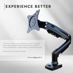 Invision Monitor Arm Desk Mount for 19-32 Inch Screens - VESA 75/100mm Desk Clamp Stand - Tool Free Height Adjustment with Tilt Swivel Rotate - Increased Load Capacity from 2-9kg MX200 Single Arm