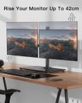 ErGear Dual Monitor Stand for 13"- 32" Screen, Freestanding Dual Monitor Arm Desk Mount with Sturdy Base, Adjustable Double Stand Hold 8KG/Arm Gaming