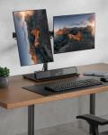 ErGear Dual Monitor Stand for 13"- 32" Screen, Freestanding Dual Monitor Arm Desk Mount with Sturdy Base, Adjustable Double Stand Hold 8KG/Arm Gaming
