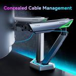 Humanex Dual Monitor Arm,Gaming Dual Monitor Stand with 20 Mode RGB LED Lights, Adjustable Monitors Mount for 17-38 Inch Screens with Cable Management, 2-16kg Capacity, 75/100 Vesa, Black