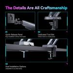 Humanex Dual Monitor Arm,Gaming Dual Monitor Stand with 20 Mode RGB LED Lights, Adjustable Monitors Mount for 17-38 Inch Screens with Cable Management, 2-16kg Capacity, 75/100 Vesa, Black