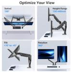 MOUNTUP Dual Monitor Arm Desk Mount for 13 to 32 Inch Screens, Monitor Arms for 2-10kg Computer Screens, Height Adjustable Stand with Tilt, Swivel, and Rotation,VESA 75 & 100 mm, EU8014B