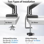 MOUNTUP Dual Monitor Arm Desk Mount for 13 to 32 Inch Screens, Monitor Arms for 2-10kg Computer Screens, Height Adjustable Stand with Tilt, Swivel, and Rotation,VESA 75 & 100 mm, EU8014B