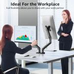 MOUNTUP Dual Monitor Arm Desk Mount for 13 to 32 Inch Screens, Monitor Arms for 2-10kg Computer Screens, Height Adjustable Stand with Tilt, Swivel, and Rotation,VESA 75 & 100 mm, EU8014B