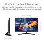 ASUS VY279HGR Eye Care Gaming Monitor – 27 inch FHD (1920x1080), IPS, 120Hz OC, SmoothMotion, 1ms MPRT, Adaptive Sync, Eye Care Plus, Blue Light Filter, Flicker Free, antibacterial, SmoothMotion