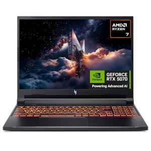 acer Nitro V16 AI ANV16-42 Gaming Laptop - AMD Ryzen AI 7 260, 16GB, 1TB SSD, NVIDIA GeForce RTX 5070, 16" WQXGA 180Hz, Windows 11, Black