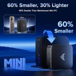 NiPoGi Pinova P1 Mini PC Windows 11 Pro,Mini PC AMD Ryzen 4300U(Up to 3.7 GHz,Βeats N150/N97),16GB RAM 512GB M.2 SSD Mini Computer,Triple 4K@60Hz Display/USB 3.2/Type-C/HDMI/WiFi/BT for Life