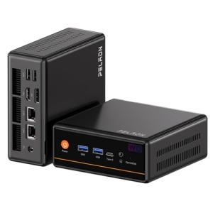 PELADN Mini PC Gaming, Ryzen 5 5600H (Upgraded 5700U,6C/12T, up to 4.2Ghz),16GB DDR4/512GB NVMe SSD,Dual LAN,Type-C/DP/HD,Mini Desktop Computer,WiFi6 4K/60Hz Triple-Display USB3.2/BT5.2