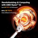 GEEKOM [Unleash AI Power A9 Max Mini PC Windows 11 Pro, with AMD Ryzen AI 9 HX 370, 32GB DDR5 RAM(Up to 128GB, Not LPDDR)+2TB NVMe SSD(Up to 4TB), 4K@120Hz Quad Display/Dual USB4 for Gaming/Creator