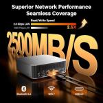 GEEKOM [Unleash AI Power A9 Max Mini PC Windows 11 Pro, with AMD Ryzen AI 9 HX 370, 32GB DDR5 RAM(Up to 128GB, Not LPDDR)+2TB NVMe SSD(Up to 4TB), 4K@120Hz Quad Display/Dual USB4 for Gaming/Creator