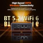 PELADN Mini PC Gaming, Ryzen 5 5600H (Upgraded 5700U,6C/12T, up to 4.2Ghz),16GB DDR4/512GB NVMe SSD,Dual LAN,Type-C/DP/HD,Mini Desktop Computer,WiFi6 4K/60Hz Triple-Display USB3.2/BT5.2