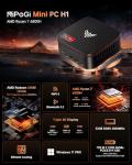 NiPoGi Hyper H1 Mini PC AMD Ryzen7 6800H(8C/16T,up to 4.7GHz), Mini Computer Windows 11 Pro 32GB RAM 1TB DDR5 4800MHz M.2SSD, Gaming PC 4K Triple Display/2.5Gbps LAN/WiFi6/BT5.2/DP/ USB3.2 Type-C