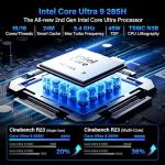 GEEKOM [2026 Upgraded Cooling GT2 Mega AI Mini PC Windows 11 Pro, with Intel Core U9-285H (Up to 5.4GHz), 32GB DDR5 (Expandable, Not LPDDR) & 2TB PCIe 4.0 NVMe SSD, 4K@120Hz Quad Display/Dual USB4.0