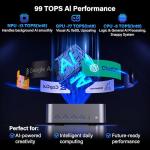 GEEKOM [2026 Upgraded Cooling GT2 Mega AI Mini PC Windows 11 Pro, with Intel Core U9-285H (Up to 5.4GHz), 32GB DDR5 (Expandable, Not LPDDR) & 2TB PCIe 4.0 NVMe SSD, 4K@120Hz Quad Display/Dual USB4.0