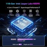 Mini PC Computer-Mini PC Gaming Celeron N5095 8GB RAM 128GB ROM, Win 11 Pro Mini Desktop Computer with 5.5 inch Touchsreen, Support 4K@60Hz Display, WiFi5 BT5.2 Gigabit Ethernet, Full-function Type-C