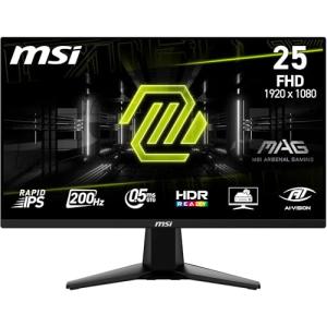 MSI MAG 255F E20,24.5-Inch FHD 1920x1080 Gaming Monitor - 200Hz, 0.5ms, HDR ready, AMD FreeSync Premium, Eye care, AI vision, HDMI 2.0b, DP 1.2a, Frame-less, Tilt Adjustable, Vesa Mount, Black