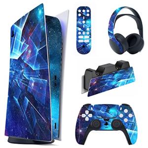 playvital Multidimensional Galaxy Full Set Skin Decal for ps5 Console Digital Edition, Sticker Vinyl Decal Cover for ps5 Controller & Charging Station & Headset & Media Remote