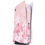 playvital Cherry Blossoms Petals Full Set Skin Decal for ps5 Console Disc Edition,Sticker Vinyl Decal Cover for ps5 Controller & Charging Station & Headset & Media Remote