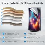 Toxxos PS5 Skin Disc Edition Anime Console and Controller Vinyl Cover Skins Wraps for Playstation 5 Disc Version CD-ROM Version Purple and Green