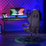 T-THREE.Ergonomic high-back gaming, computer, office, study, swivel, and racing-style chair with adjustable lumbar and headrest support, 150kg weight capacity, ideal for home office(Gray)