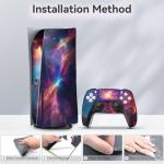 Toxxos PS5 Skin Disc Edition Anime Console and Controller Vinyl Cover Skins Wraps for Playstation 5 Disc Version CD-ROM Version Purple and Green
