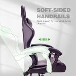 T-THREE.Ergonomic high-back gaming, computer, office, study, swivel, and racing-style chair with adjustable lumbar and headrest support, 150kg weight capacity, ideal for home office(Gray)