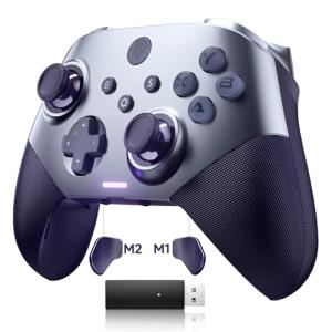 EasySMX Wireless PC Controller, Bluetooth Game Controller, Hall Joysticks&Triggers No Drift, PC, Switch and Steam, ios, Replacable Faceplate, Mechanical, 40 Hours