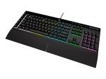 Corsair K55 RGB PRO Gaming Keyboard with Membrane Keys, Dynamic RGB Backlight, 6 Macro Keys with Elgato Software Integration, Dust and Spill Resistance, QWERTY, Black