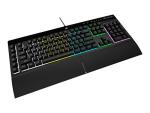 Corsair K55 RGB PRO Gaming Keyboard with Membrane Keys, Dynamic RGB Backlight, 6 Macro Keys with Elgato Software Integration, Dust and Spill Resistance, QWERTY, Black