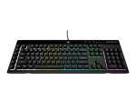 Corsair K55 RGB PRO Gaming Keyboard with Membrane Keys, Dynamic RGB Backlight, 6 Macro Keys with Elgato Software Integration, Dust and Spill Resistance, QWERTY, Black