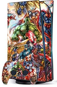 Super Heroes Custom Vinyl Skins for Playstation 5, Wrap Decal Cover Stickers for Playstation 5 Digital edition Console Controller (Super heroes)