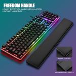 RedThunder K10 Wired Gaming Keyboard and Mouse Combo, UK Layout, True RGB Backlight, Soft Leather Wrist Rest, Mechanical Feel Ergonomic Anti-Ghosting Keyboard + 7D 7200 DPI Mouse for PC Mac (Black)