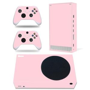 Skin Sticker for Xbox Series S Console and Wireless Controllers, Full Protective Skin Set Vinyl Decal Cover Wrap for Xbox Series S (Pure Pink)