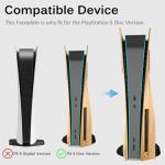 Miimall Compatible with Sony PlayStation 5 Console Case Skin, Rugged PC Faceplates Cover for PS5 Disc Edition Shockproof Anti-Scratch Replacement Side Plates Shell for PS5 Console Accessories-Wood