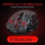 Redragon M913 Impact Elite Wireless Gaming Mouse, 16000 DPI Wired/Wireless RGB Gamer Mouse with 16 Programmable Buttons, 45 Hr Battery and Pro Optical Sensor, 12 Side Buttons MMO Mouse