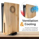 Miimall Compatible with Sony PlayStation 5 Console Case Skin, Rugged PC Faceplates Cover for PS5 Disc Edition Shockproof Anti-Scratch Replacement Side Plates Shell for PS5 Console Accessories-Wood