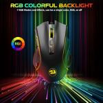 Redragon M602 Gaming Mouse, Ergonomic RGB Gaming Mouse Wired with 9 Programmable Buttons, 7200 DPI Adjustable, 7 Backlit Modes, Professional Optical Gamer Mouse for Gamer Office, Black