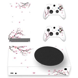 playvital Custom Vinyl Skins for Xbox Series S, Wrap Decal Cover Stickers for Xbox Series S Console Controller - Falling Cherry Blossom