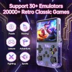 Nawchedo R36S Retro Handheld Game Console, 128GB Retro Gaming Console with 30+ Mainstream Emulators, 40,000+ Classic Games, Open Source Linux System, 3500mah Battery - Purple